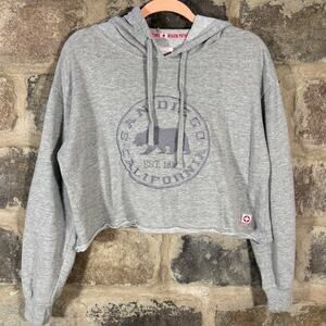 Beach Patrol Top Woman's Small Cropped Gray‎ California Embroidered Hooded